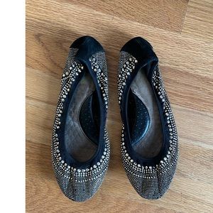 Hush puppies gold studded comfort flats